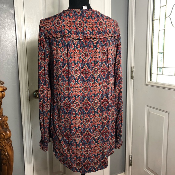 Beachlunchlounge Long Sleeves Smock Button Top - Picture 2 of 7